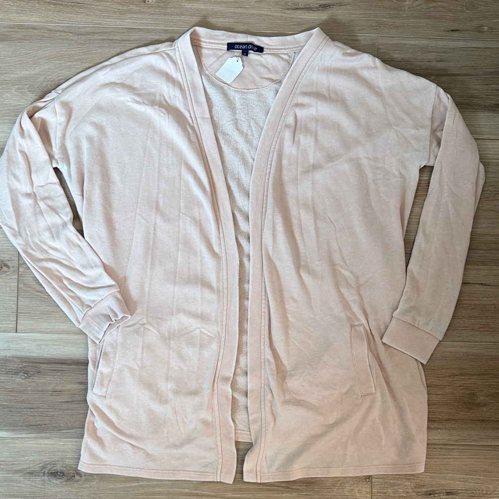 Ocean Drive Soft Pink Open-Front Cardigan